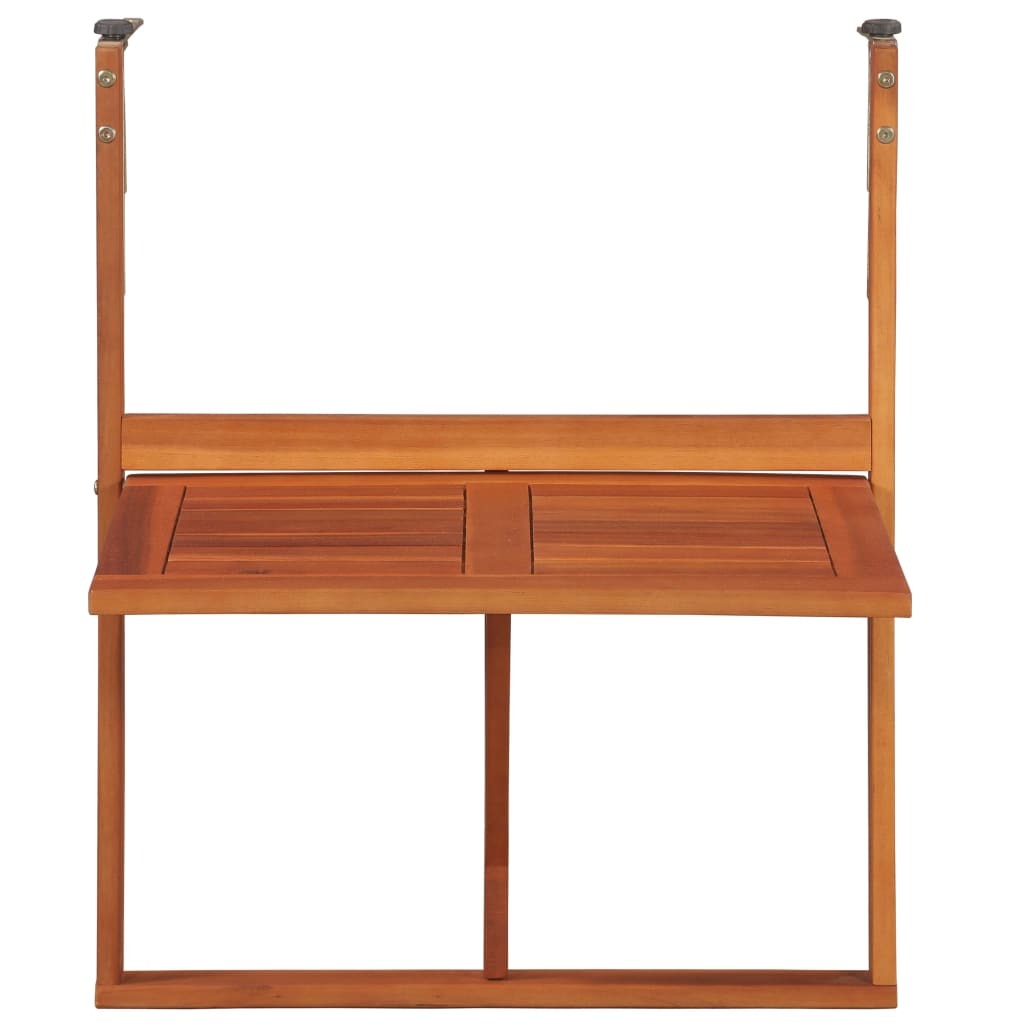 Balcony Table Brown Solid Acacia Wood Compact Foldable