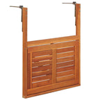 Balcony Table Brown Solid Acacia Wood Compact Foldable