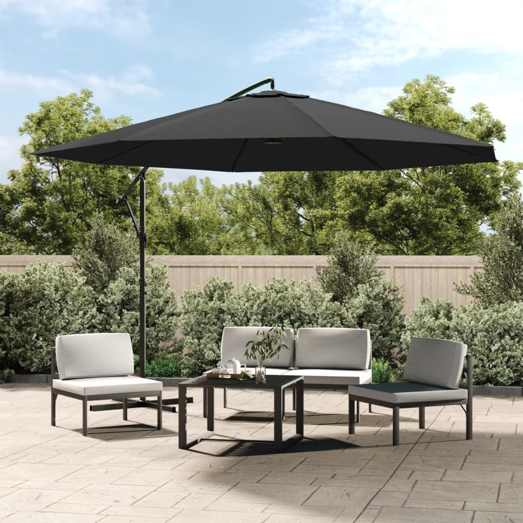Cantilever Garden Parasol Anthracite Polyester and Metal Large