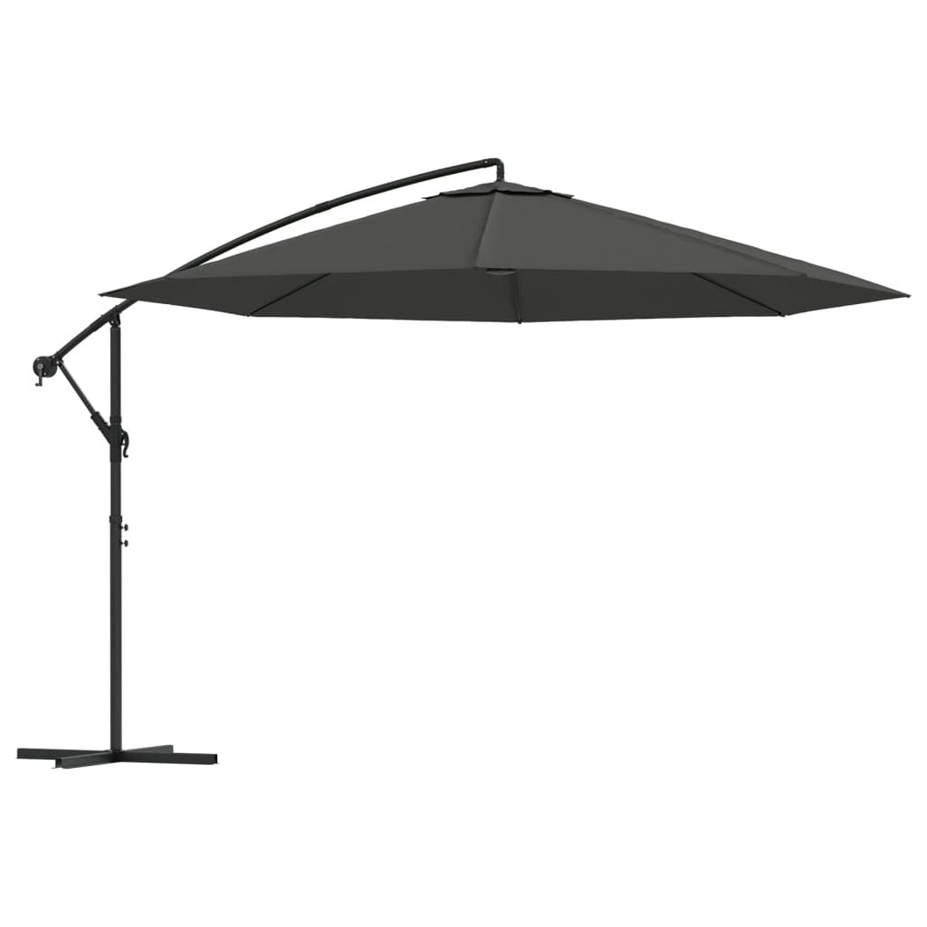 Cantilever Garden Parasol Anthracite Polyester and Metal Large