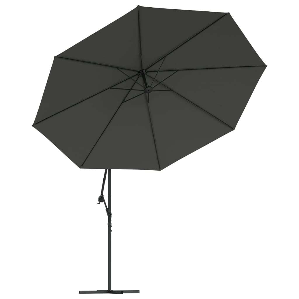 Cantilever Garden Parasol Anthracite Polyester and Metal Large
