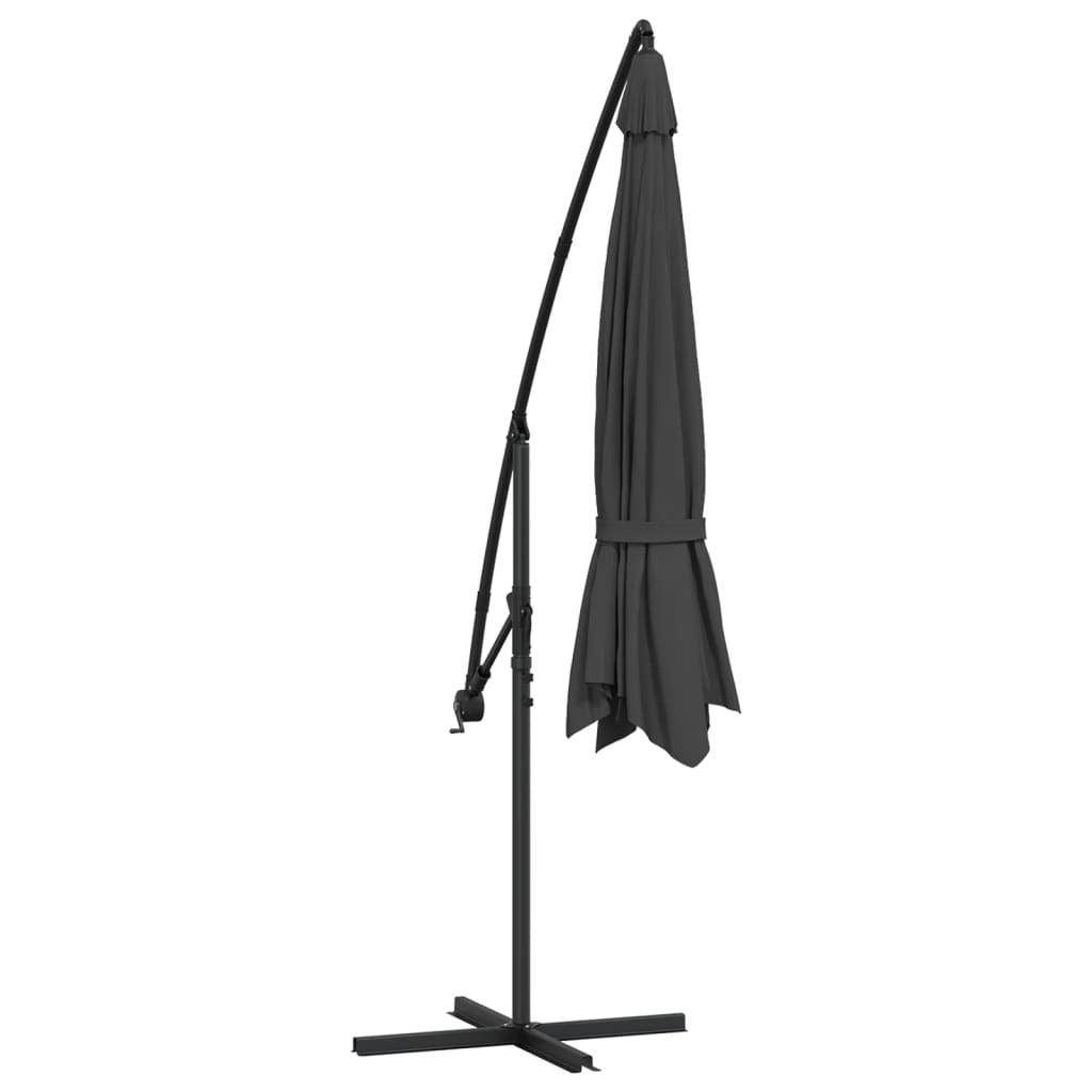 Cantilever Garden Parasol Anthracite Polyester and Metal Large