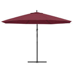 Cantilever Garden Umbrella Bordeaux Red Polyester, Metal, Steel