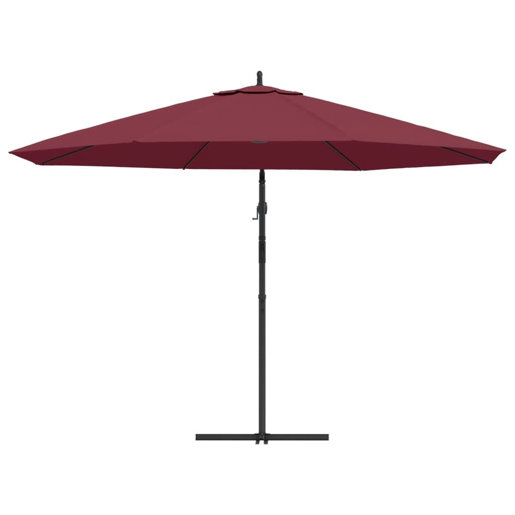 Cantilever Garden Umbrella Bordeaux Red Polyester, Metal, Steel