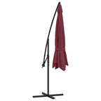 Cantilever Garden Umbrella Bordeaux Red Polyester, Metal, Steel