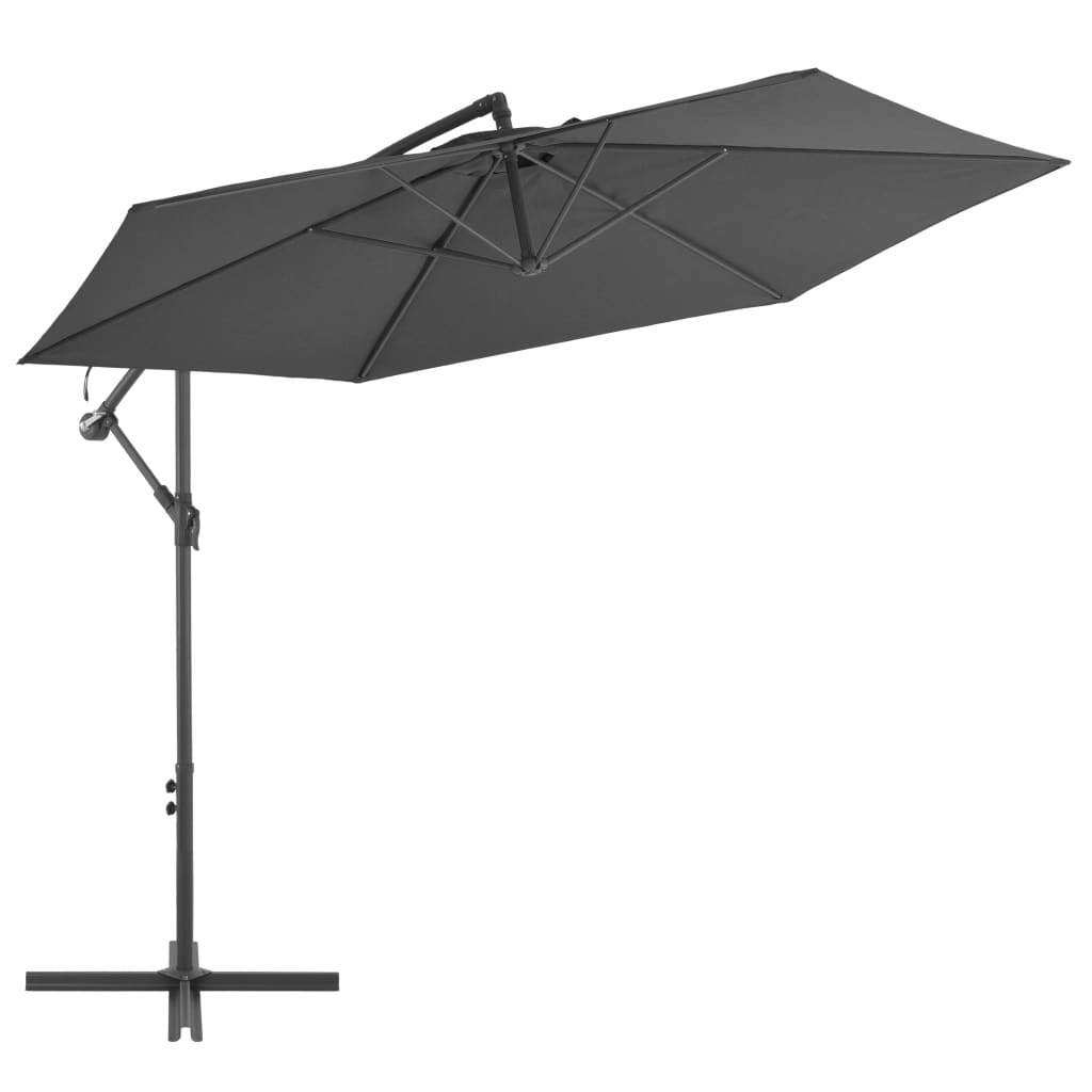 Cantilever Garden Parasol Anthracite Polyester 118.1 in canopy