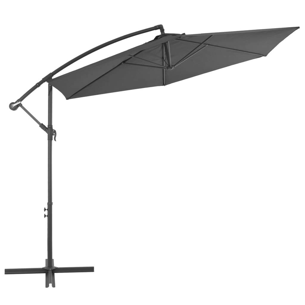 Cantilever Garden Parasol Anthracite Polyester 118.1 in canopy