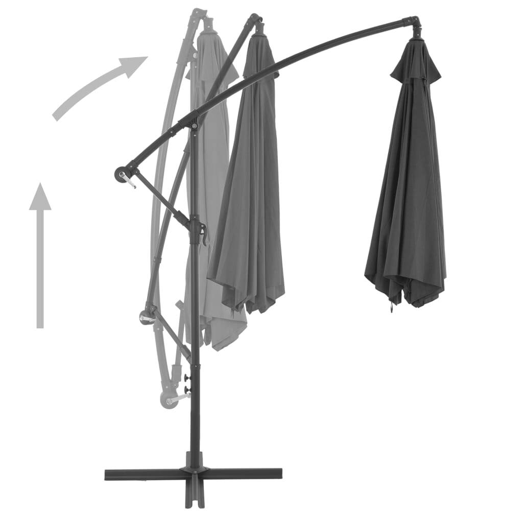 Cantilever Garden Parasol Anthracite Polyester 118.1 in canopy