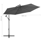 Cantilever Garden Parasol Anthracite Polyester 118.1 in canopy