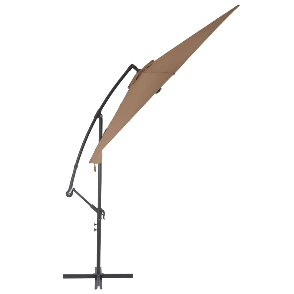 Cantilever Umbrella Taupe Polyester, Metal Large Tiltable