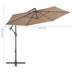 Cantilever Umbrella Taupe Polyester, Metal Large Tiltable
