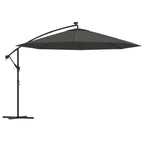 Cantilever Garden Parasol Anthracite Polyester fabric and metal pole