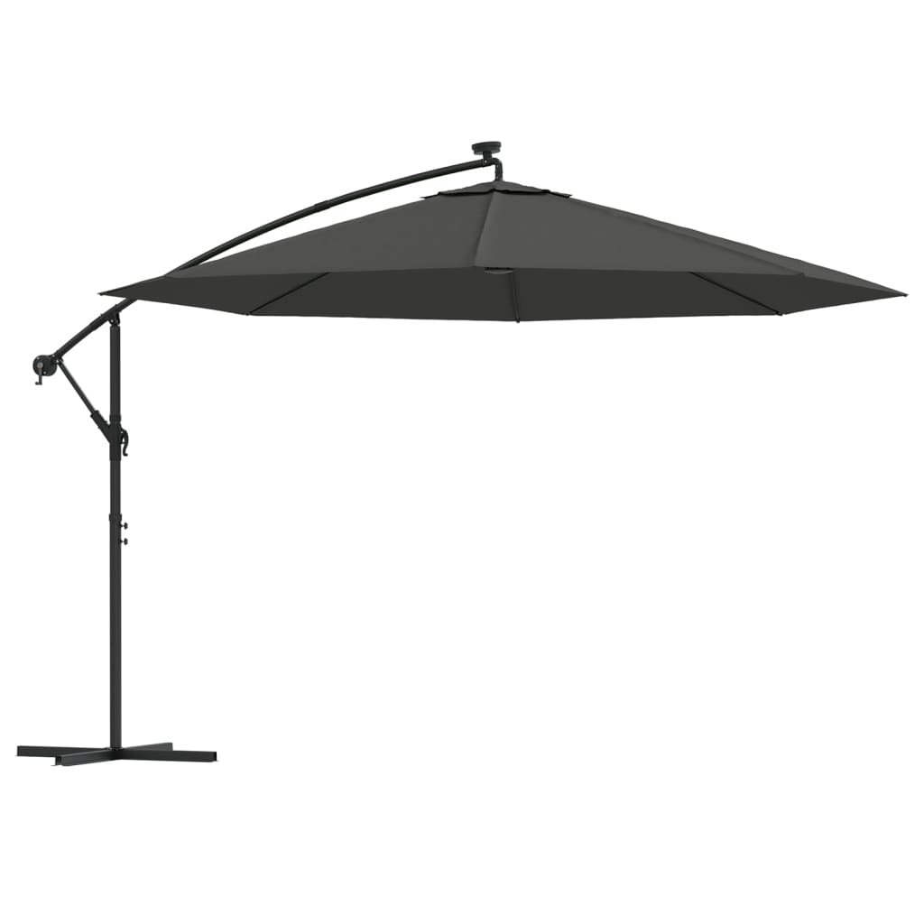Cantilever Garden Parasol Anthracite Polyester fabric and metal pole