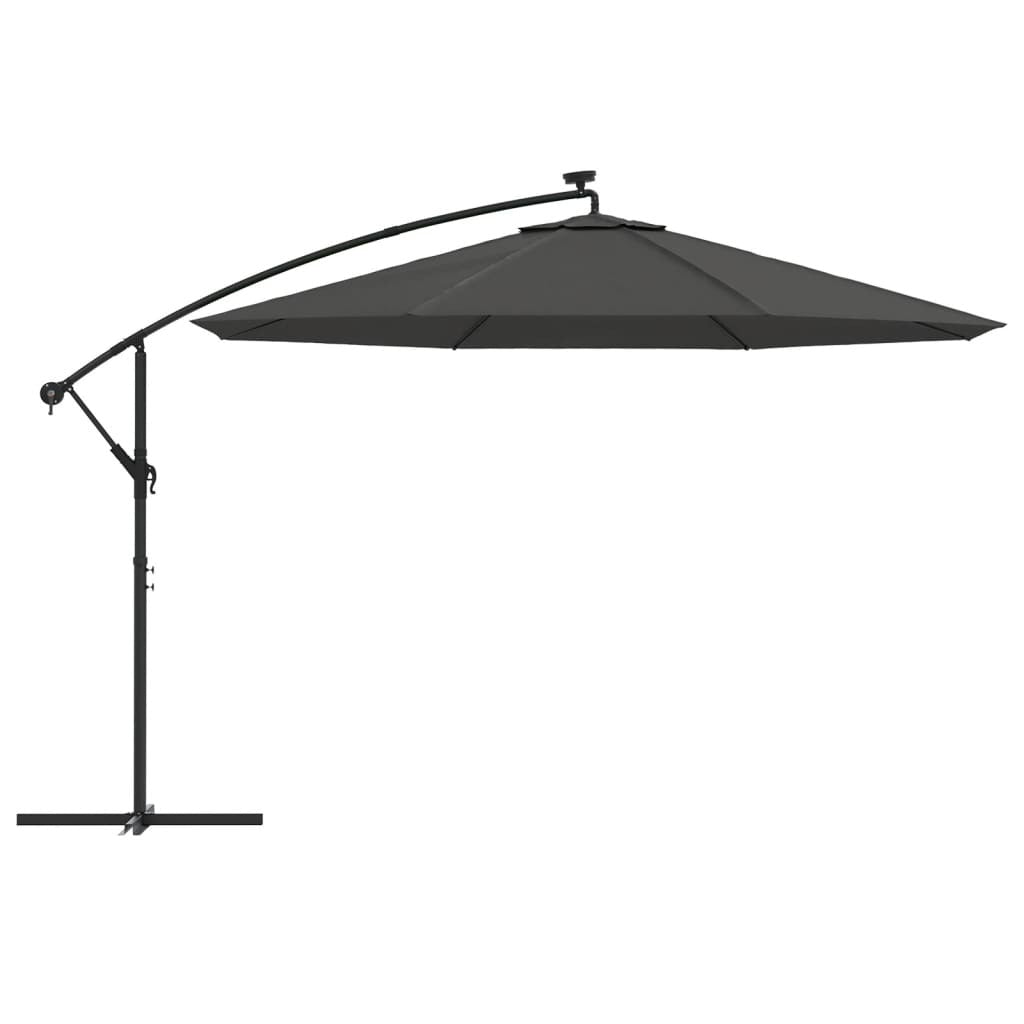 Cantilever Garden Parasol Anthracite Polyester fabric and metal pole