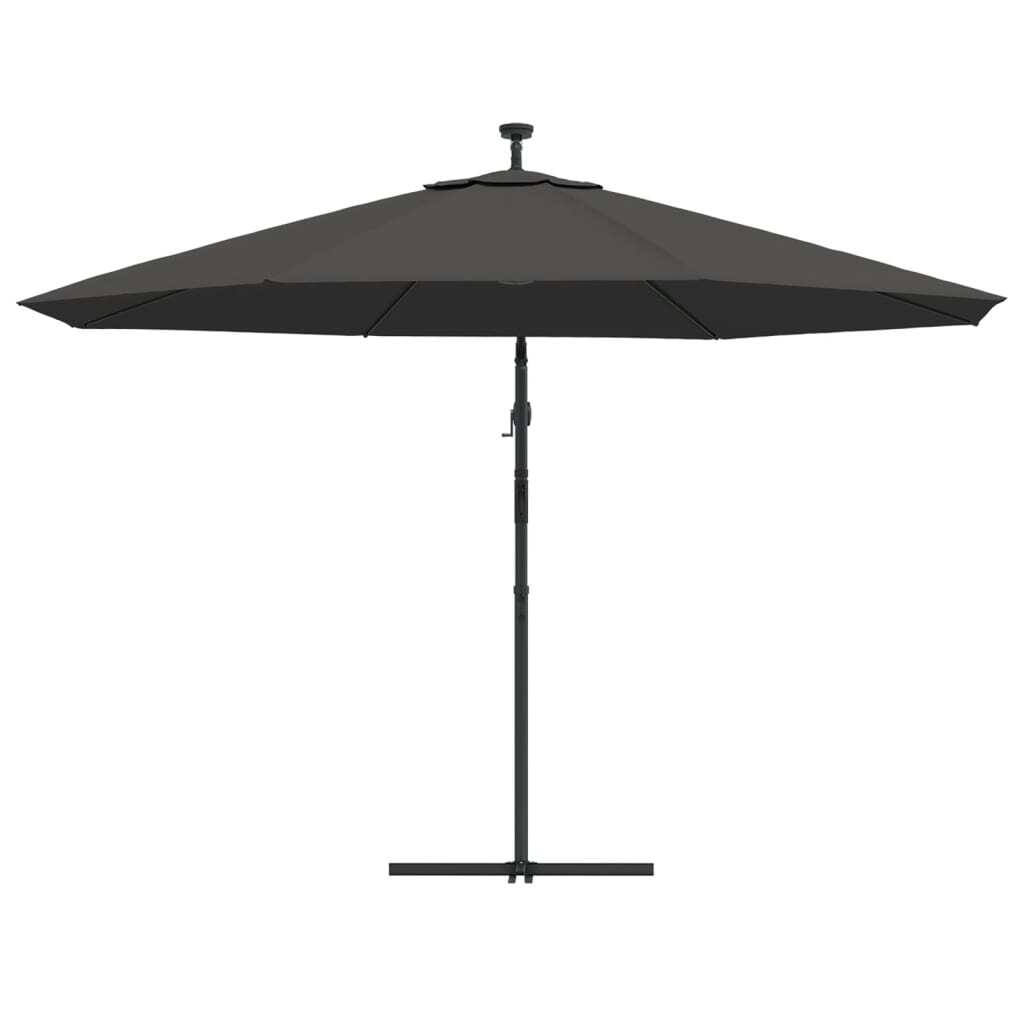 Cantilever Garden Parasol Anthracite Polyester fabric and metal pole