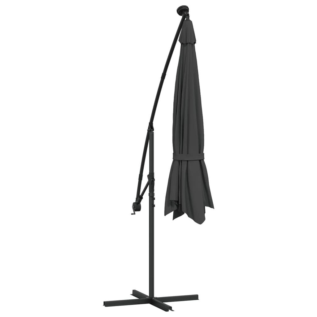 Cantilever Garden Parasol Anthracite Polyester fabric and metal pole