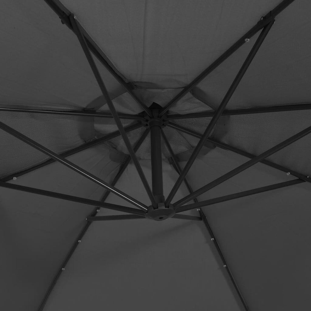 Cantilever Garden Parasol Anthracite Polyester fabric and metal pole