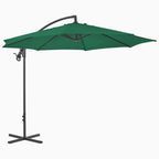 Cantilever Garden Parasol Green Polyester Large Tiltable