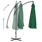Cantilever Garden Parasol Green Polyester Large Tiltable