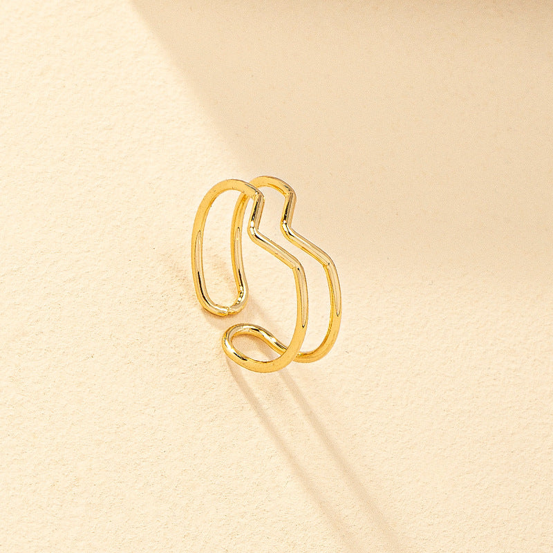 Retro Hollow Heart-Shaped Ring – Simple & Stylish for Women