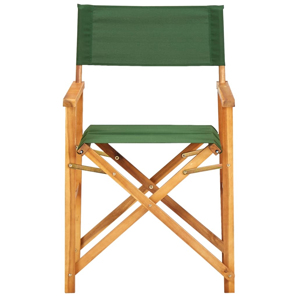 Chair Natural wood and green Solid acacia wood and polyester