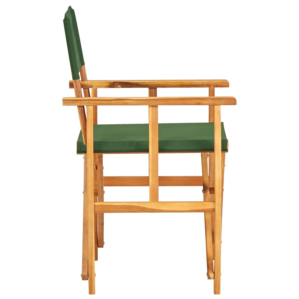 Chair Natural wood and green Solid acacia wood and polyester