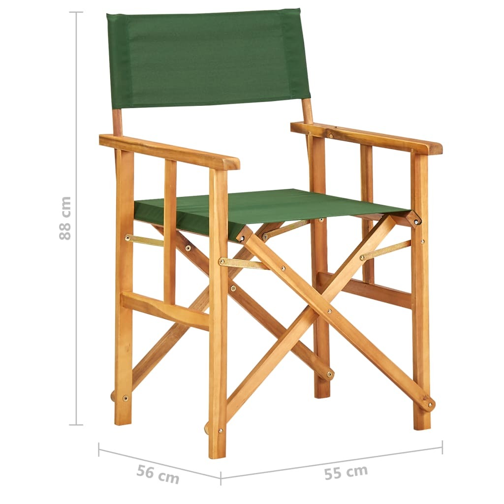 Chair Natural wood and green Solid acacia wood and polyester