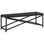 Bench Black Poly Rattan, Powder-Coated Steel 47.2 in Durable