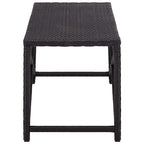 Bench Black Poly Rattan, Powder-Coated Steel 47.2 in Durable