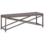 Bench Grey PE Rattan, Powder-Coated Steel 47.2 in Tough Bench