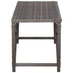 Bench Grey PE Rattan, Powder-Coated Steel 47.2 in Tough Bench