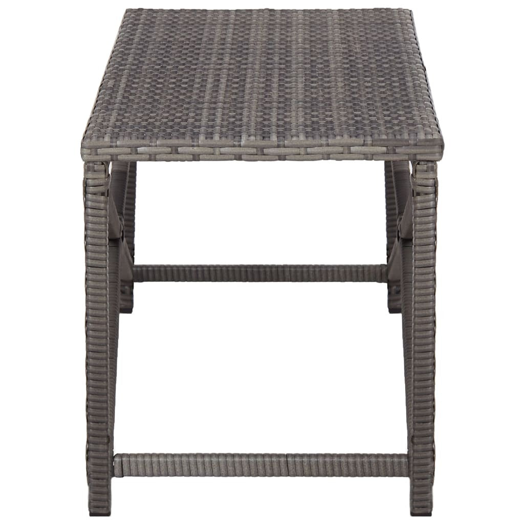 Bench Grey PE Rattan, Powder-Coated Steel 47.2 in Tough Bench
