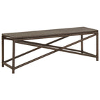 Bench Brown Polyethylene rattan and powder-coated steel 47.2 in