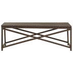 Bench Brown Polyethylene rattan and powder-coated steel 47.2 in