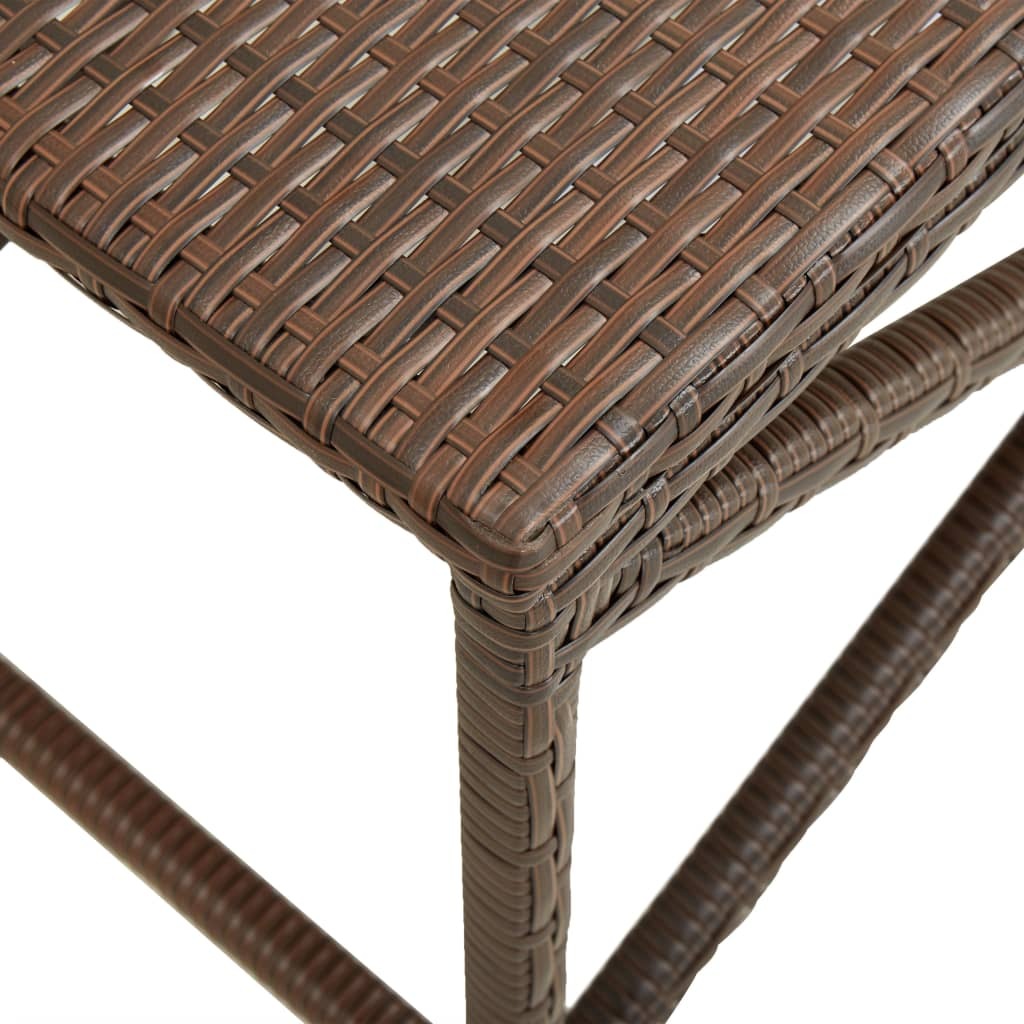 Bench Brown Polyethylene rattan and powder-coated steel 47.2 in