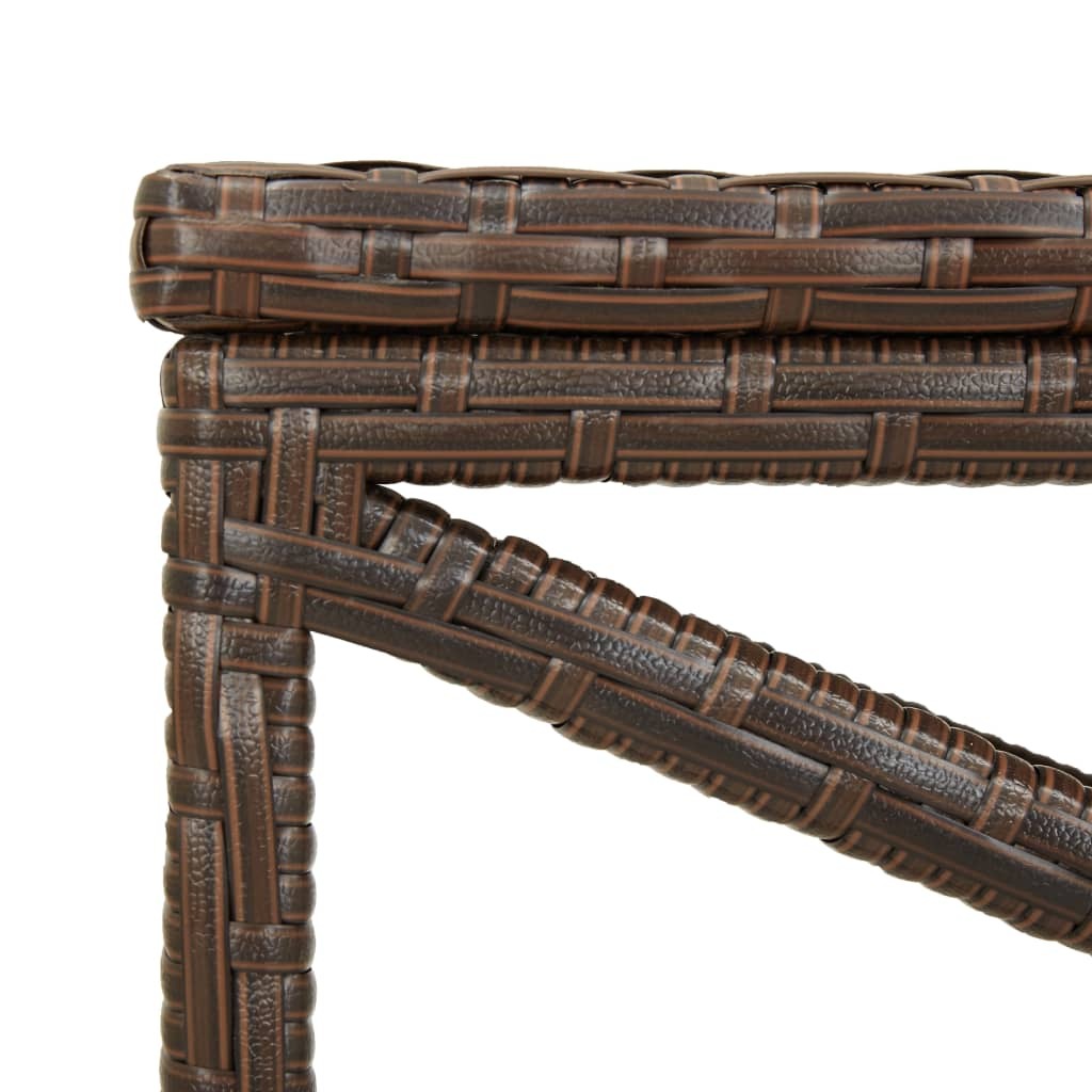 Bench Brown Polyethylene rattan and powder-coated steel 47.2 in