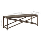Bench Brown Polyethylene rattan and powder-coated steel 47.2 in