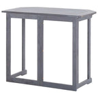 Balcony Table Grey Solid Acacia Wood 35.4 x 19.7 x 29.1 in