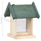 Bird Feeder Green, Natural Wood Firwood, PVC Medium Portable