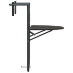 Balcony Table Brown Plastic, Steel Medium Foldable