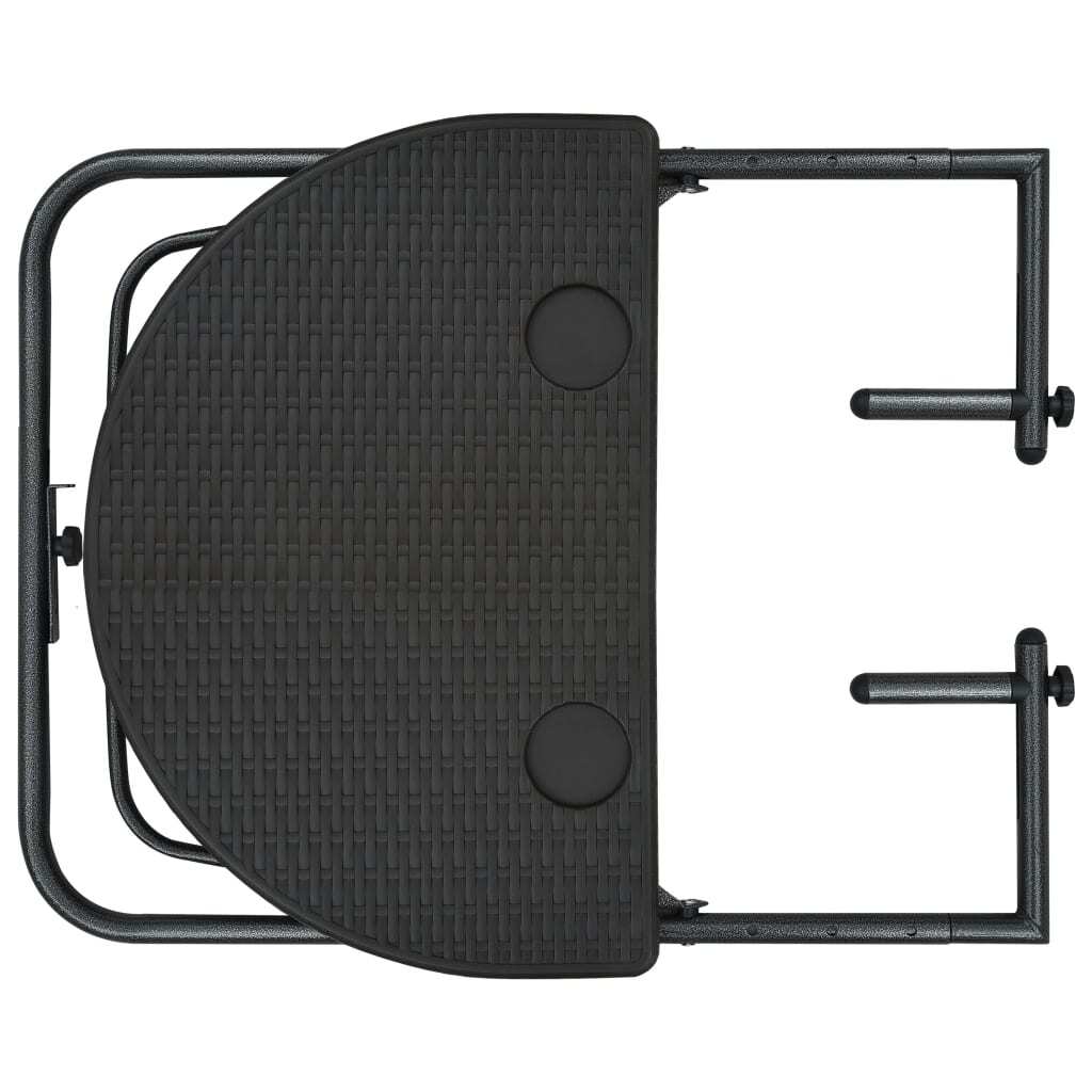 Balcony Table Brown Plastic, Steel Medium Foldable