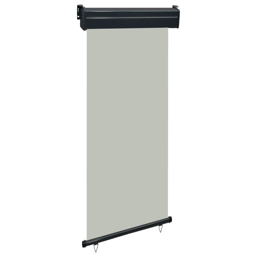 Balcony Side Awning Grey Steel, Aluminum, Polyester 33.5 x 98.4 in