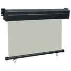 Balcony Side Awning Grey Steel, Aluminum, Polyester 33.5 x 98.4 in