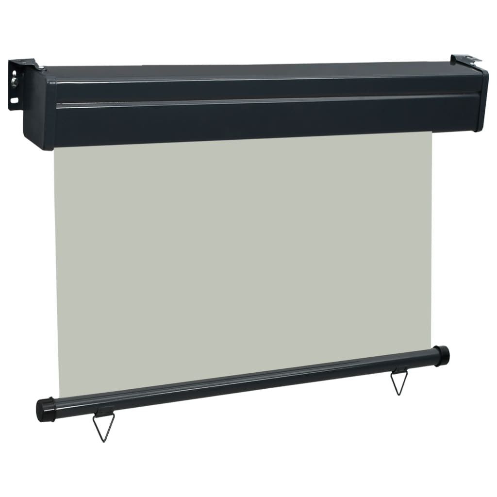 Balcony Side Awning Grey Steel, Aluminum, Polyester 33.5 x 98.4 in