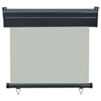 Balcony Side Awning Grey Steel, Aluminum, Polyester 33.5 x 98.4 in