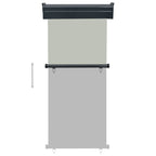 Balcony Side Awning Grey Steel, Aluminum, Polyester 33.5 x 98.4 in