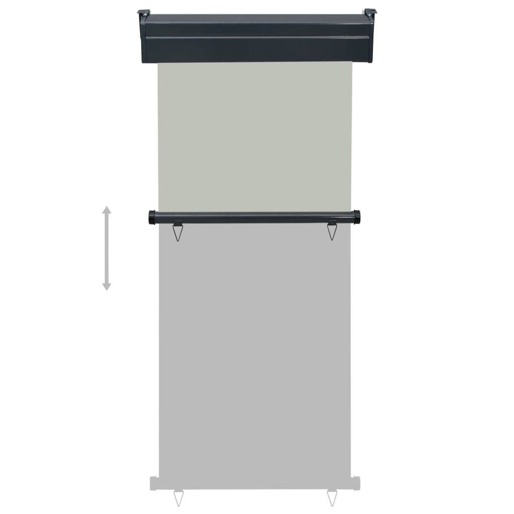 Balcony Side Awning Grey Steel, Aluminum, Polyester 33.5 x 98.4 in