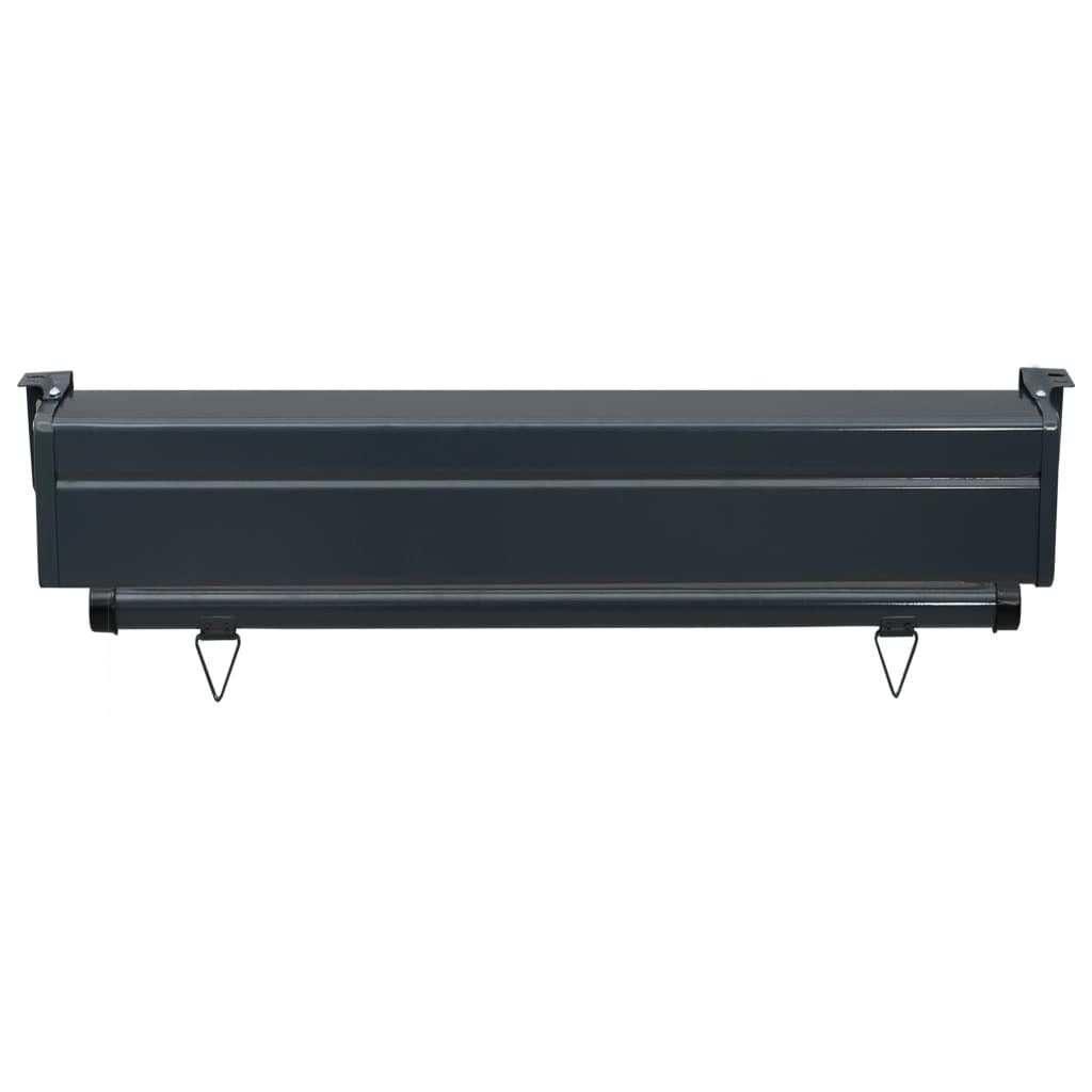 Balcony Side Awning Grey Steel, Aluminum, Polyester 33.5 x 98.4 in