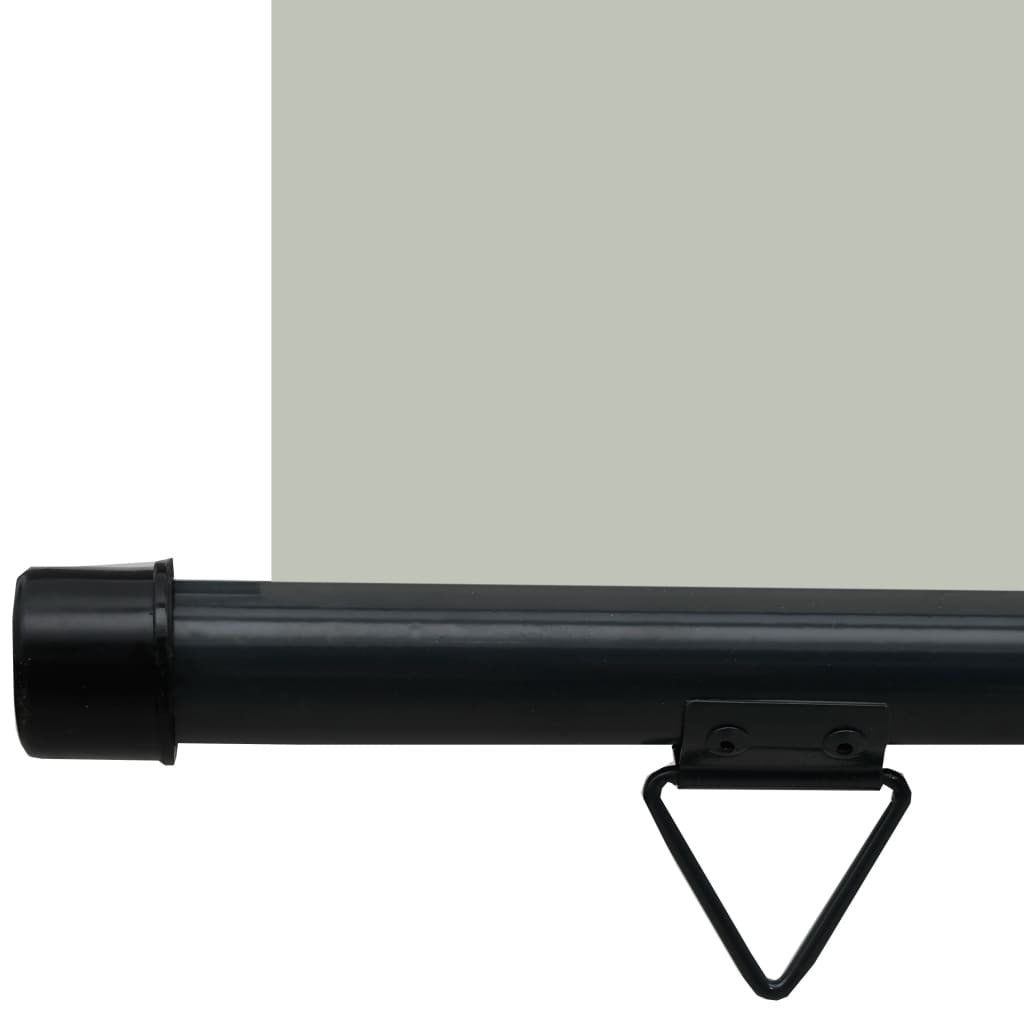 Balcony Side Awning Grey Steel, Aluminum, Polyester 33.5 x 98.4 in