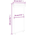 Balcony Side Awning Grey Steel, Aluminum, Polyester 33.5 x 98.4 in